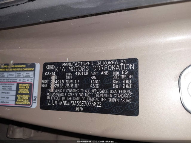 Aukcja sprzedaży 2014 Kia Soul +, vin: KNDJP3A55E7075822, numer aukcji: 45690038