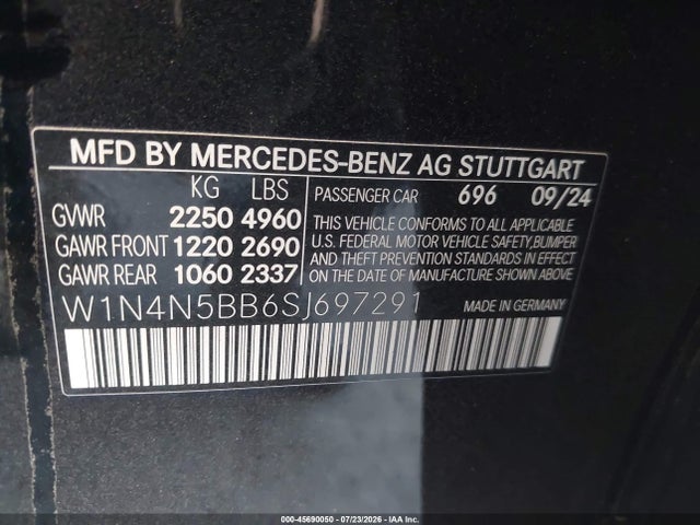 45690050 :رقم المزاد ، W1N4N5BB6SJ697291 vin ، 2025 Mercedes-benz Amg Gla 35 4matic مزاد بيع