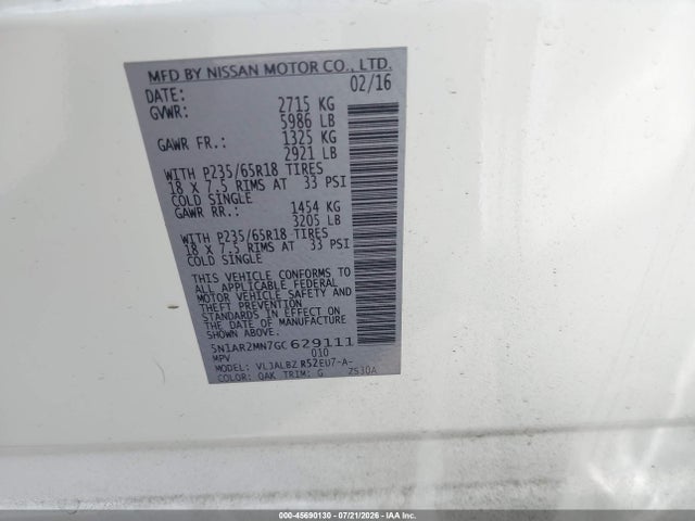 Nissan Pathfinder S 2016 5N1AR2MN7GC629111 Image 9