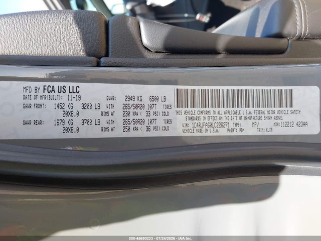 1C4RJFAG0LC226271 Jeep Grand Cherokee Altitude 4x4
