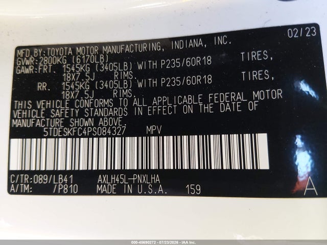 Toyota Sienna Platinum 2023 5TDESKFC4PS084327 Image 9