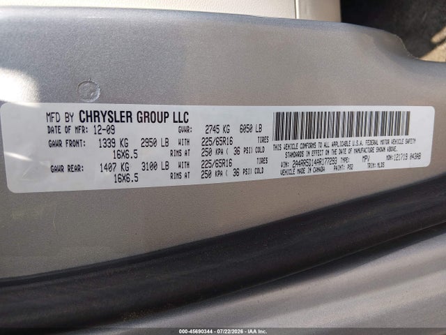 Продаж на аукціоні авто 2010 Chrysler Town & Country Touring, vin: 2A4RR5D14AR177293, номер лоту: 45690344