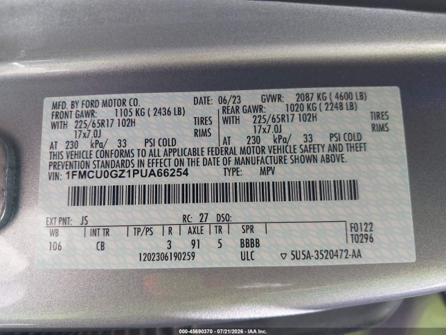 Ford Escape Active 2023 1FMCU0GZ1PUA66254 Image 9
