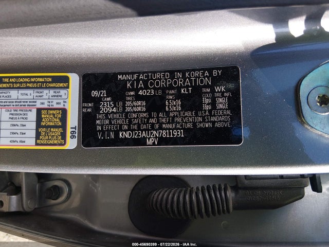 KIA SOUL LX 2022 KNDJ23AU2N7811931 Image 9