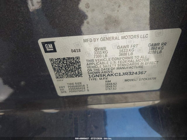 Chevrolet Tahoe Ls 2018 1GNSKAKC1JR324367 Image 9