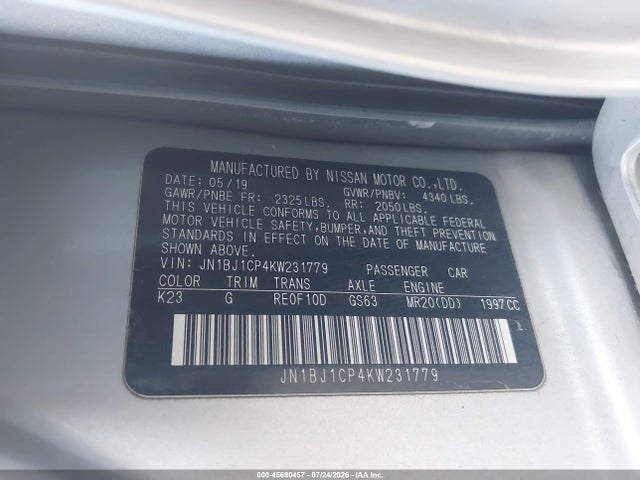 Продаж на аукціоні авто 2019 Nissan Rogue Sport S, vin: JN1BJ1CP4KW231779, номер лоту: 45690457