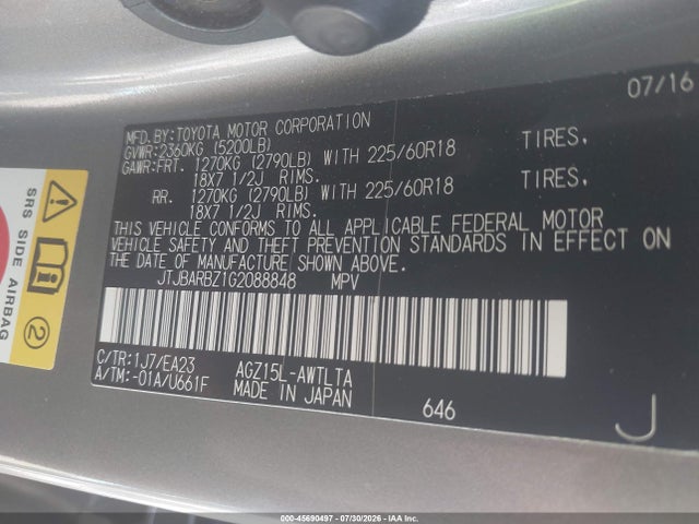 Lexus NX 200T 2016 JTJBARBZ1G2088848 Image 9
