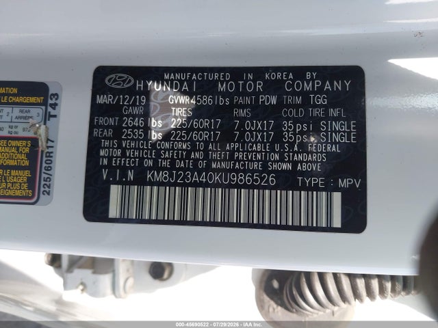 Hyundai TUCSON SE 2019 KM8J23A40KU986526 Image 9