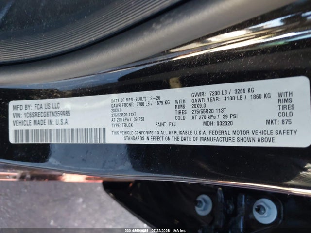 1C6SRECG6TN359985 RAM 1500 Express 4x2 6&#039;4 Box
