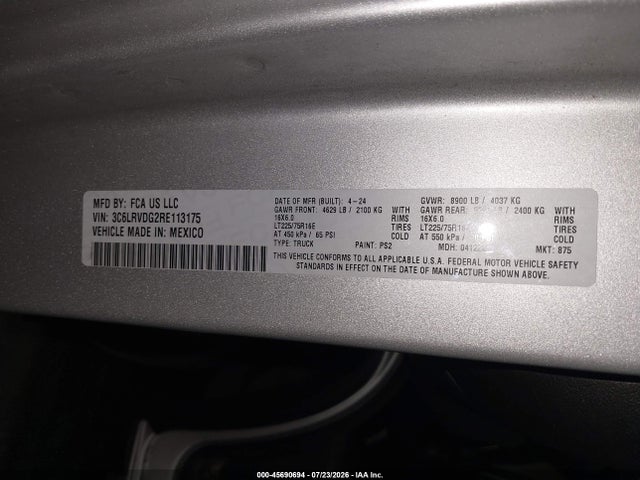 3C6LRVDG2RE113175 RAM Promaster 2500 Tradesman High Roof 159 Wb W/pass Seat
