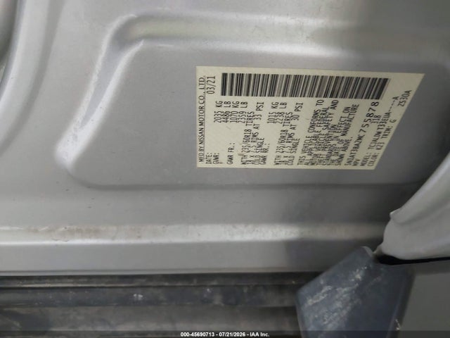 2021 Nissan Rogue Sv Fwd მანქანა იყიდება აუქციონზე, vin: 5N1AT3BA2MC755878, აუქციონის ნომერი: 45690713