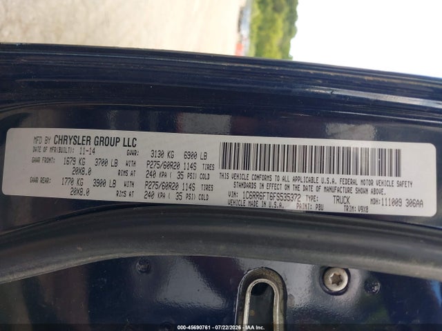 Продаж на аукціоні авто 2015 Ram 1500 Express, vin: 1C6RR6FT6FS535372, номер лоту: 45690761