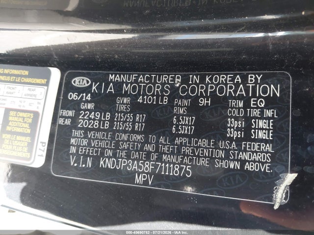 KIA SOUL + 2015 KNDJP3A58F7111875 Image 9