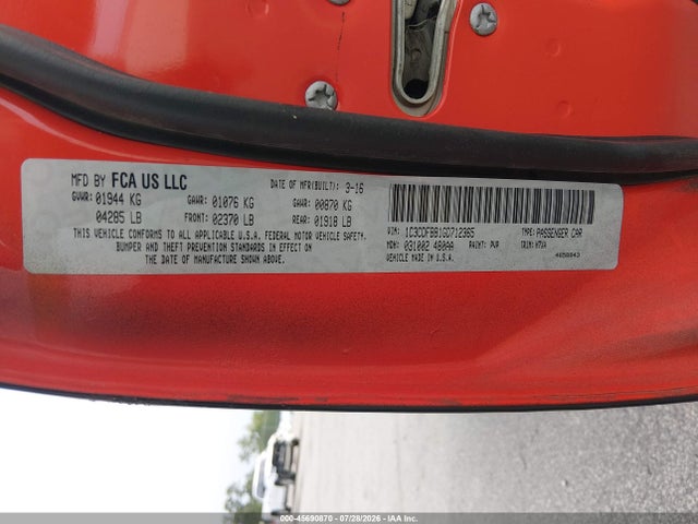 2016 Dodge Dart Sxt მანქანა იყიდება აუქციონზე, vin: 1C3CDFBB1GD712365, აუქციონის ნომერი: 45690870
