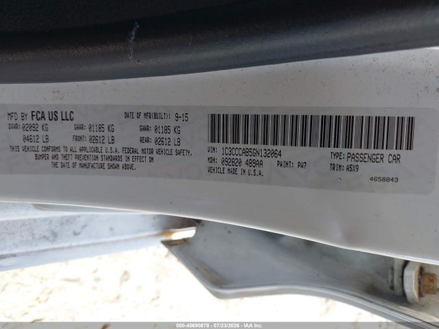 Aukcja sprzedaży 2016 Chrysler 200 Limited, vin: 1C3CCCAB5GN132064, numer aukcji: 45690878