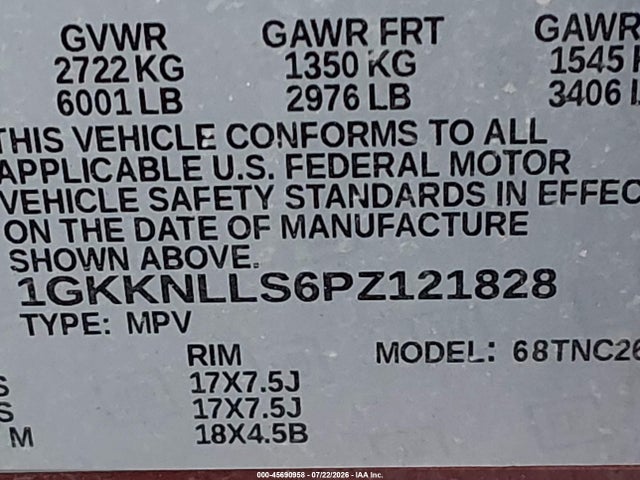 2023 Gmc Acadia Awd At4 მანქანა იყიდება აუქციონზე, vin: 1GKKNLLS6PZ121828, აუქციონის ნომერი: 45690958