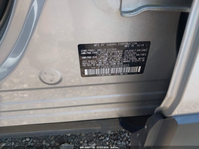 45691756 :رقم المزاد ، JF2SKAGC9KH498469 vin ، 2019 Subaru Forester Premium مزاد بيع
