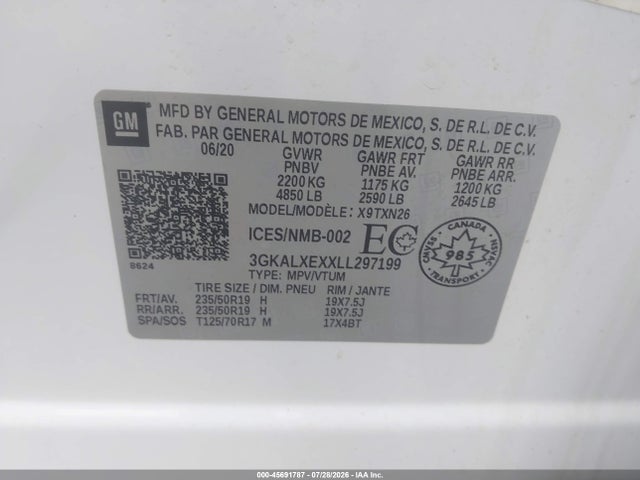 Auction sale of the 2020 Gmc Terrain Denali, vin: 3GKALXEXXLL297199, lot number: 45691787