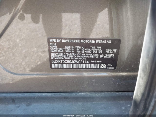 Продаж на аукціоні авто 2018 Bmw X5 Edrive Xdrive40e Iperformance, vin: 5UXKT0C50J0W02114, номер лоту: 45691826