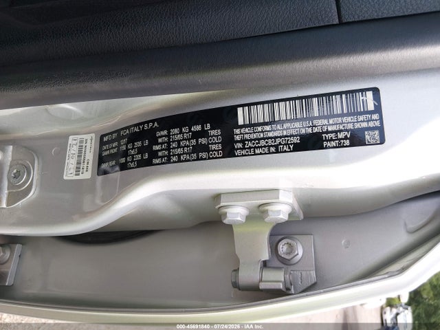 Продажа на аукционе авто 2018 Jeep Renegade Trailhawk 4x4, vin: ZACCJBCB2JPG72592, номер лота: 45691840