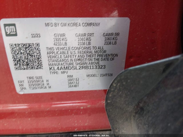 Продажа на аукционе авто 2024 Buick Encore Gx Sport Touring Fwd, vin: KL4AMDSL2RB113323, номер лота: 45691978