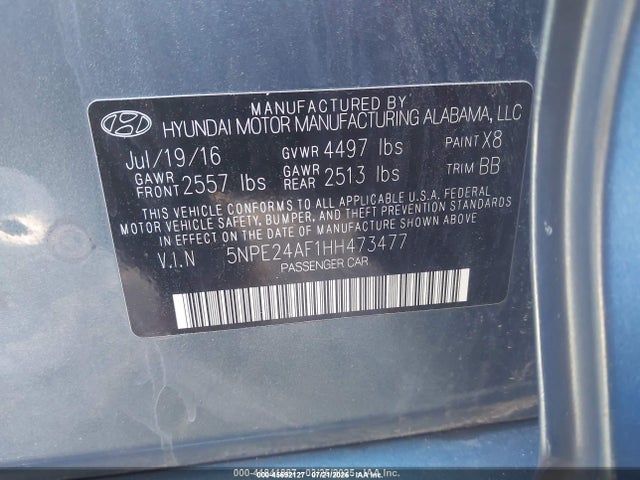 45692127 :رقم المزاد ، 5NPE24AF1HH473477 vin ، 2017 Hyundai Sonata Se مزاد بيع