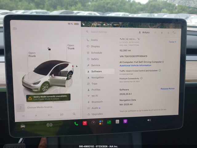 7SAYGDEE1PF668415 Tesla Model Y Awd/long Range Dual Motor All-wheel Drive