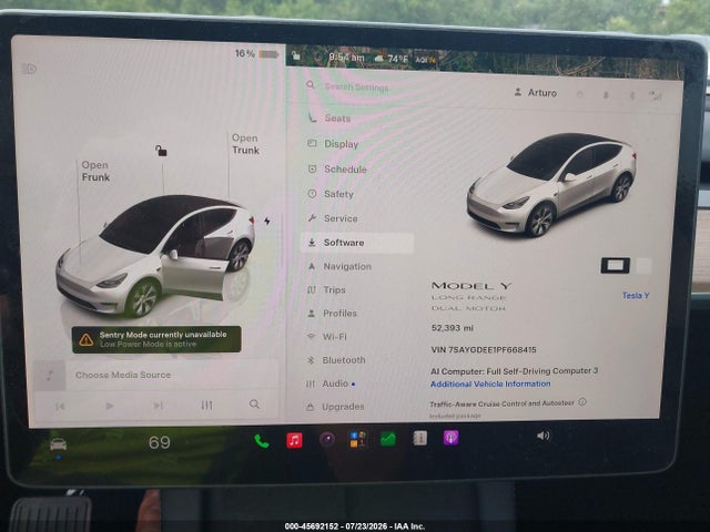 7SAYGDEE1PF668415 Tesla Model Y Awd/long Range Dual Motor All-wheel Drive