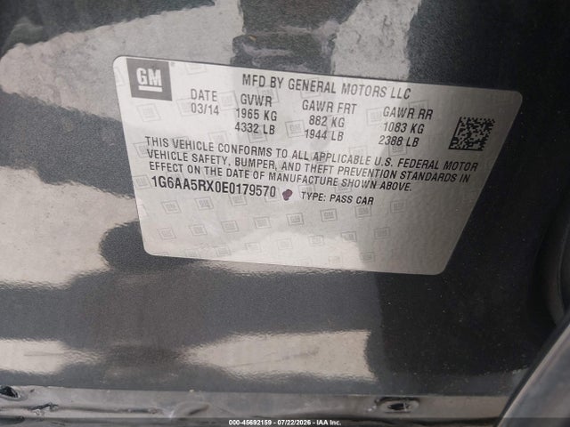 Cadillac Ats Standard 2014 1G6AA5RX0E0179570 Image 9