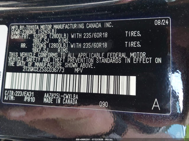 2025 Lexus Nx 350h Premium მანქანა იყიდება აუქციონზე, vin: 2T2GKCEZ5SC036773, აუქციონის ნომერი: 45692281