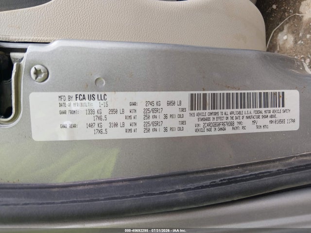 Продаж на аукціоні авто 2015 Dodge Grand Caravan Se Plus, vin: 2C4RDGBG0FR670368, номер лоту: 45692295