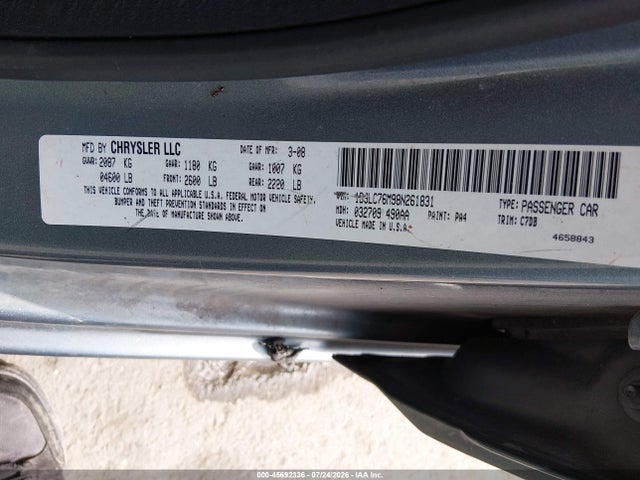 2008 Dodge Avenger R/t მანქანა იყიდება აუქციონზე, vin: 1B3LC76M98N261831, აუქციონის ნომერი: 45692336