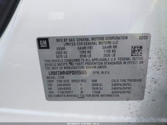 Продаж на аукціоні авто 2023 Buick Envision Essence Fwd, vin: LRBFZNR40PD095065, номер лоту: 45692370