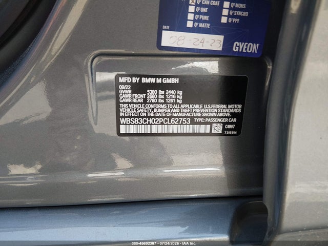 WBS83CH02PCL62753 BMW M5