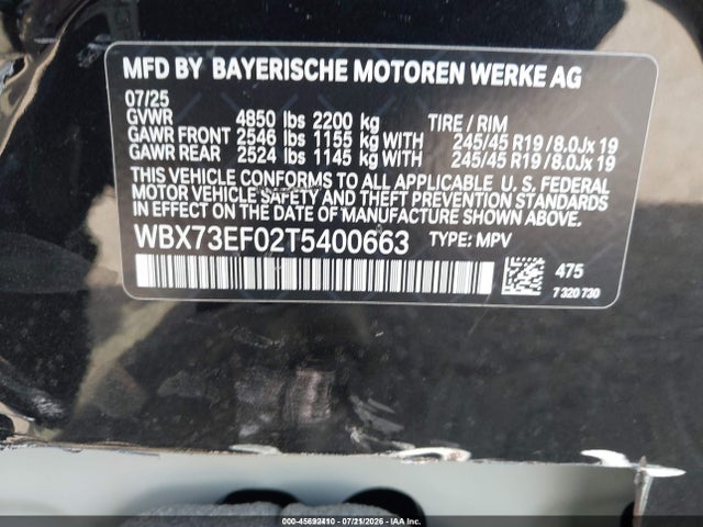 Aukcja sprzedaży 2026 Bmw X1 Xdrive28i, vin: WBX73EF02T5400663, numer aukcji: 45692410