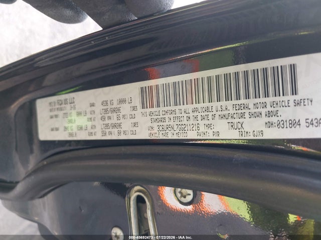 45692473 :رقم المزاد ، 3C6UR5NL7GG211216 vin ، 2016 Ram 2500 Laramie مزاد بيع