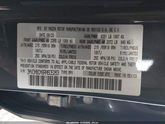 Aukcja sprzedaży 2024 Mazda Cx-30 2.5 S Carbon Edition, vin: 3MVDMBCM8RM605263, numer aukcji: 45692546
