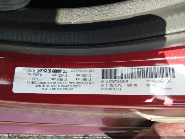 Aukcja sprzedaży 2013 Chrysler 200 Touring, vin: 1C3CCBBB7DN633428, numer aukcji: 45692580