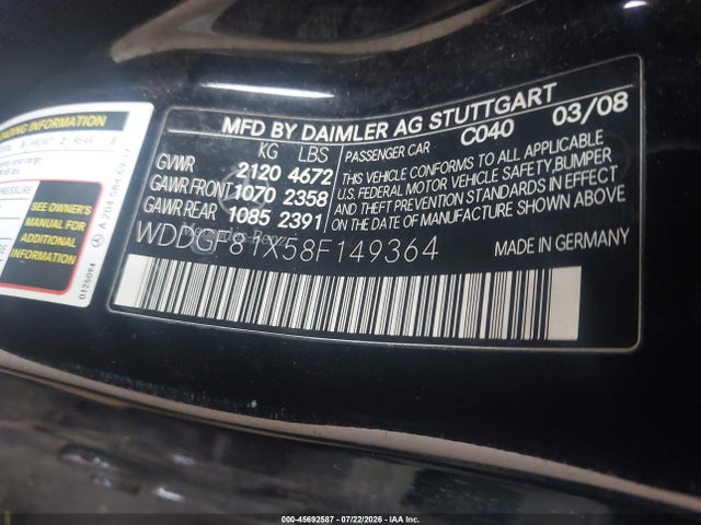 Продажа на аукционе авто 2008 Mercedes-benz C 300 Luxury 4matic/sport 4matic, vin: WDDGF81X58F149364, номер лота: 45692587