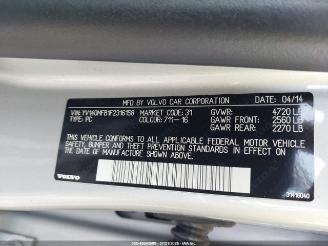 Volvo S60 T5 Premier 2015 YV140MFB1F2316158 Image 9