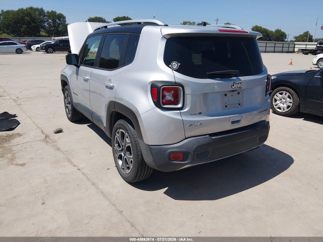 2018 Jeep Renegade Limited 4x4 მანქანა იყიდება აუქციონზე, vin: ZACCJBDBXJPG99456, აუქციონის ნომერი: 45692674