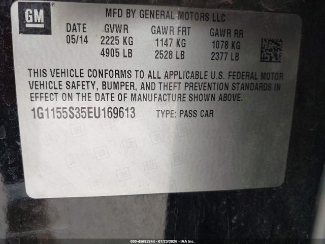 Chevrolet IMPALA 2LZ 2014 1G1155S35EU169613 Image 9