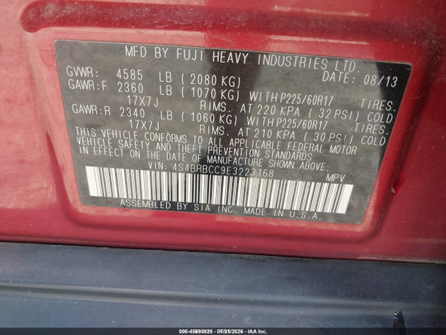 Продаж на аукціоні авто 2014 Subaru Outback 2.5i Premium, vin: 4S4BRBCC9E3223168, номер лоту: 45693028
