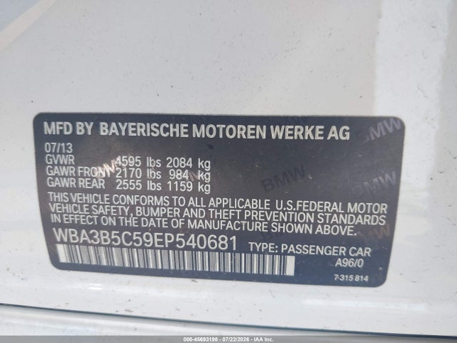 Auction sale of the 2014 Bmw 328i Xdrive, vin: WBA3B5C59EP540681, lot number: 45693198