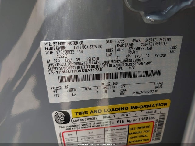 Ford Expedition King Ranch 2025 1FMJU1P89SEA11736 Image 9