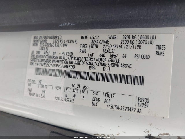 Ford Transit-150 2015 1FTNE2CM8FKA98709 Image 9