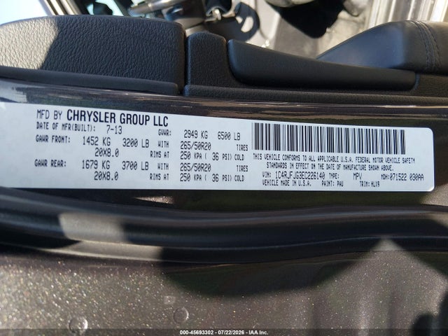 Продажа на аукционе авто 2014 Jeep Grand Cherokee Summit, vin: 1C4RJFJG3EC226140, номер лота: 45693302