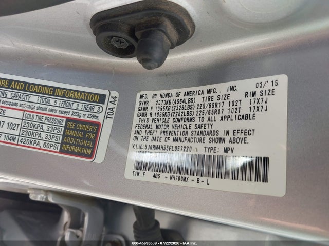 5J6RM4H55FL057220 Honda CR-V EX