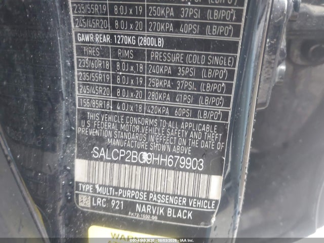 45693620 :رقم المزاد ، SALCP2BG9HH679903 vin ، 2017 Land Rover Discovery Sport Se مزاد بيع