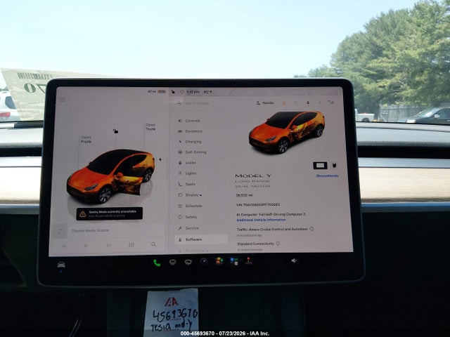 Aukcja sprzedaży 2023 Tesla Model Y Awd/long Range Dual Motor All-wheel Drive, vin: 7SAYGAEE5PF703083, numer aukcji: 45693670